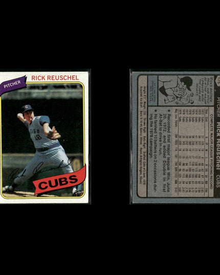 Chicago Cubs 1980 Topps Baseball 44-Card Lot Topps VG