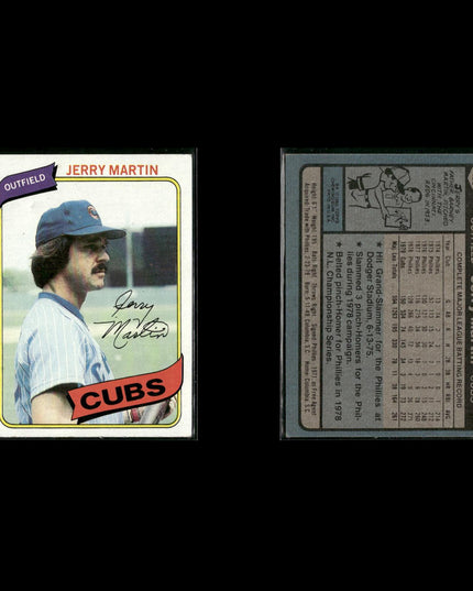 Chicago Cubs 1980 Topps Baseball 44-Card Lot Topps VG