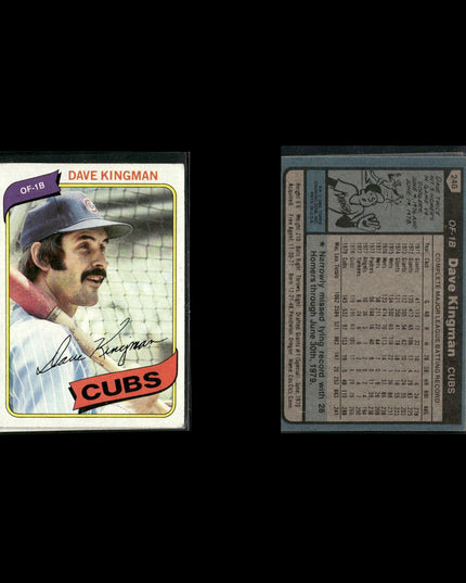 Chicago Cubs 1980 Topps Baseball 44-Card Lot Topps VG
