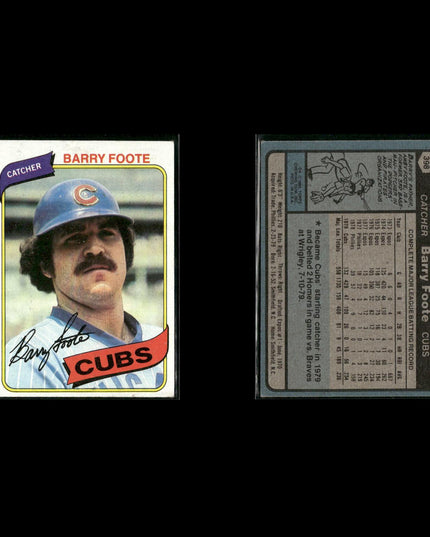 Chicago Cubs 1980 Topps Baseball 44-Card Lot Topps VG
