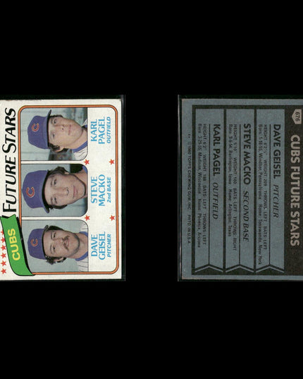 Chicago Cubs 1980 Topps Baseball 44-Card Lot Topps VG