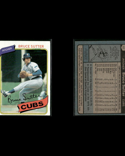 Chicago Cubs 1980 Topps Baseball 44-Card Lot Topps VG