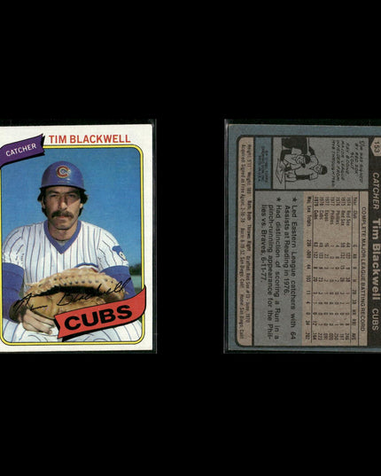 Chicago Cubs 1980 Topps Baseball 44-Card Lot Topps VG
