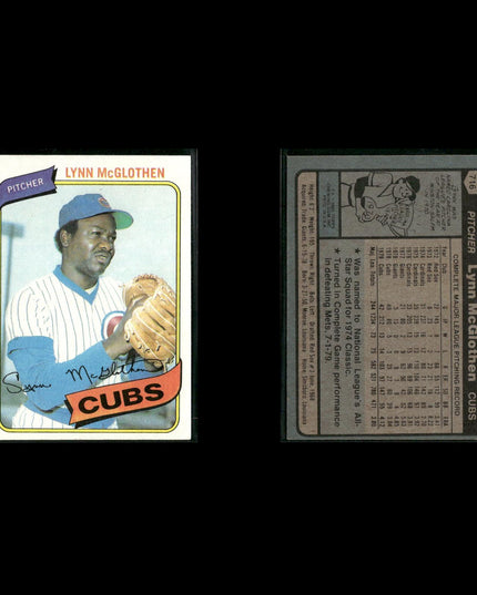 Chicago Cubs 1980 Topps Baseball 44-Card Lot Topps VG