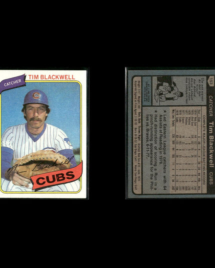 Chicago Cubs 1980 Topps Baseball 44-Card Lot Topps VG