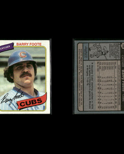 Chicago Cubs 1980 Topps Baseball 44-Card Lot Topps VG