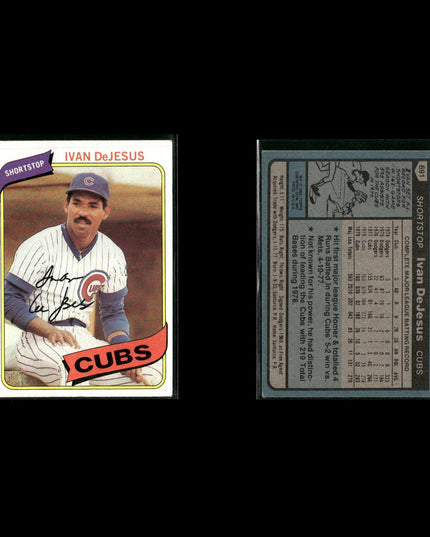 Chicago Cubs 1980 Topps Baseball 44-Card Lot Topps VG