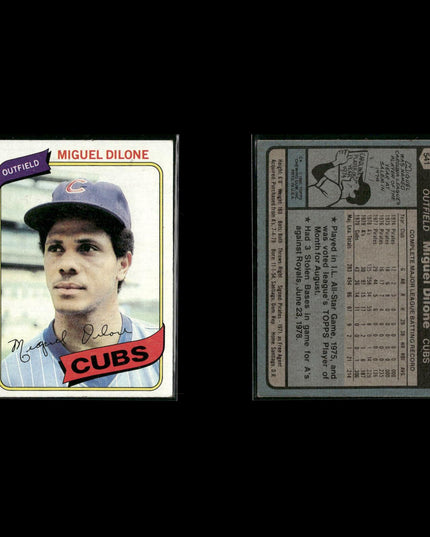 Chicago Cubs 1980 Topps Baseball 44-Card Lot Topps VG