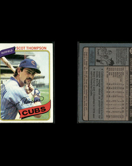 Chicago Cubs 1980 Topps Baseball 44-Card Lot Topps VG