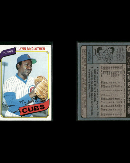 Chicago Cubs 1980 Topps Baseball 44-Card Lot Topps VG