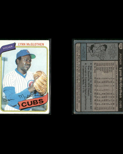 Chicago Cubs 1980 Topps Baseball 44-Card Lot Topps VG