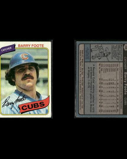 Chicago Cubs 1980 Topps Baseball 44-Card Lot Topps VG