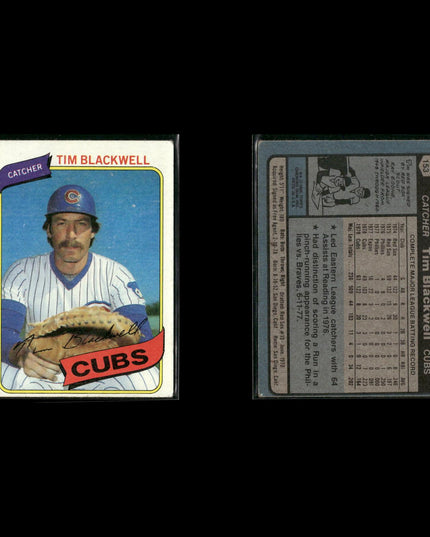 Chicago Cubs 1980 Topps Baseball 44-Card Lot Topps VG