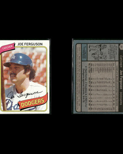 Los Angeles Dodgers 1980 Topps Baseball 41-Card Lot Topps VG