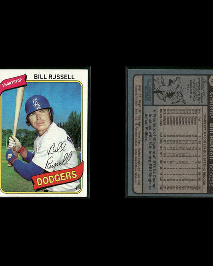 Los Angeles Dodgers 1980 Topps Baseball 41-Card Lot Topps VG