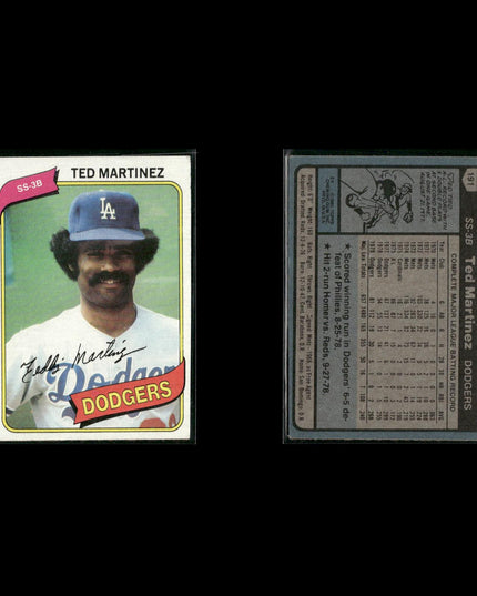 Los Angeles Dodgers 1980 Topps Baseball 41-Card Lot Topps VG