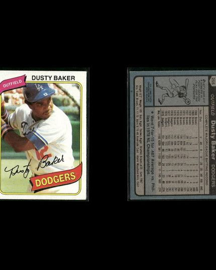 Los Angeles Dodgers 1980 Topps Baseball 41-Card Lot Topps VG