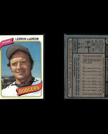 Los Angeles Dodgers 1980 Topps Baseball 41-Card Lot Topps VG