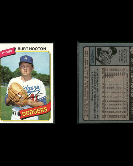 Los Angeles Dodgers 1980 Topps Baseball 41-Card Lot Topps VG