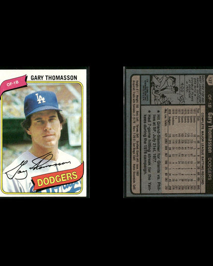 Los Angeles Dodgers 1980 Topps Baseball 41-Card Lot Topps VG