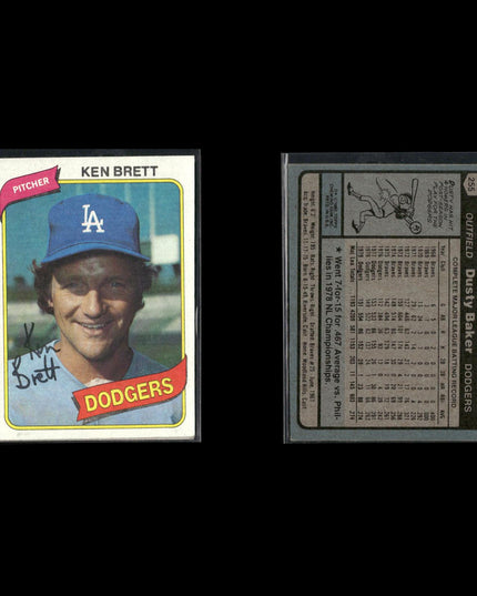 Los Angeles Dodgers 1980 Topps Baseball 41-Card Lot Topps VG