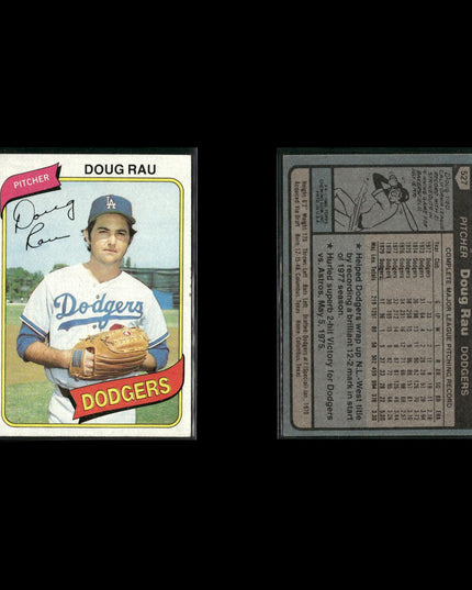 Los Angeles Dodgers 1980 Topps Baseball 41-Card Lot Topps VG
