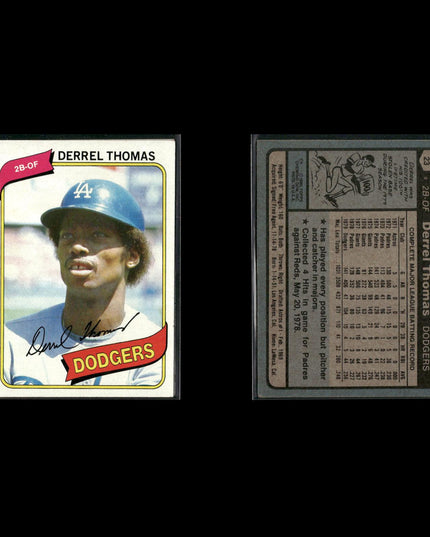 Los Angeles Dodgers 1980 Topps Baseball 41-Card Lot Topps VG