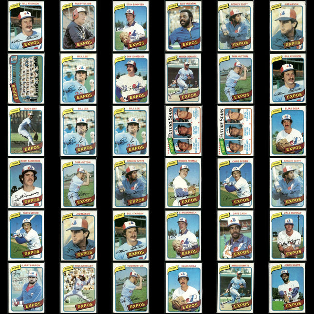 Montreal Expos 1980 Topps Baseball 36-Card Lot Topps VG