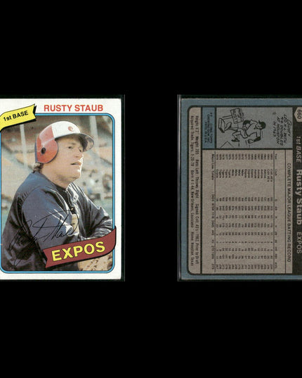 Montreal Expos 1980 Topps Baseball 36-Card Lot Topps VG