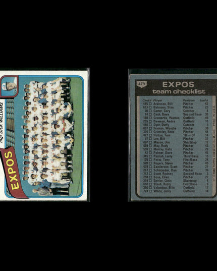 Montreal Expos 1980 Topps Baseball 36-Card Lot Topps VG