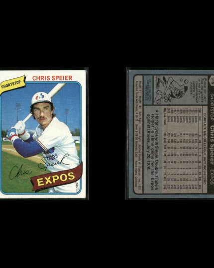 Montreal Expos 1980 Topps Baseball 36-Card Lot Topps VG