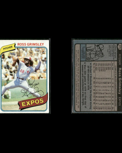 Montreal Expos 1980 Topps Baseball 36-Card Lot Topps VG