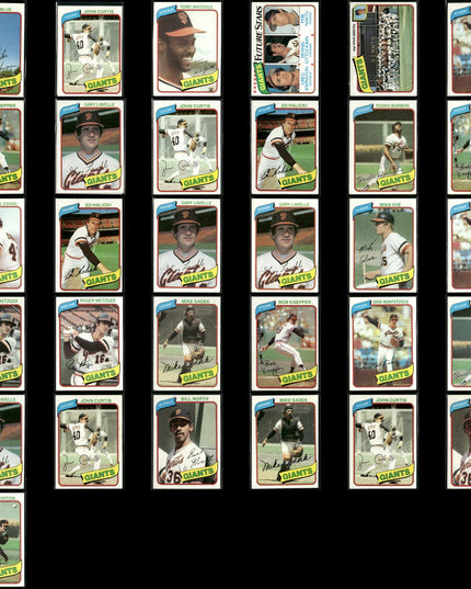 San Francisco Giants 1980 Topps Baseball 31-Card Lot Topps VG
