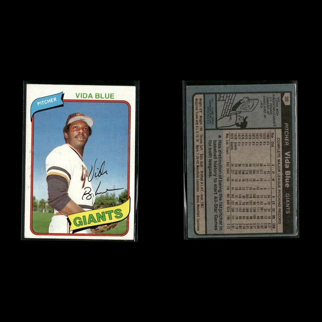 San Francisco Giants 1980 Topps Baseball 31-Card Lot Topps VG