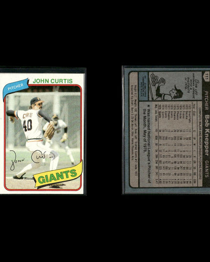 San Francisco Giants 1980 Topps Baseball 31-Card Lot Topps VG