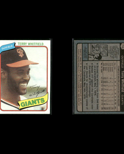 San Francisco Giants 1980 Topps Baseball 31-Card Lot Topps VG