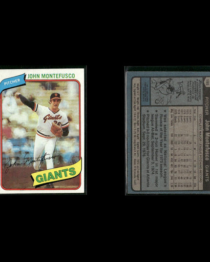 San Francisco Giants 1980 Topps Baseball 31-Card Lot Topps VG