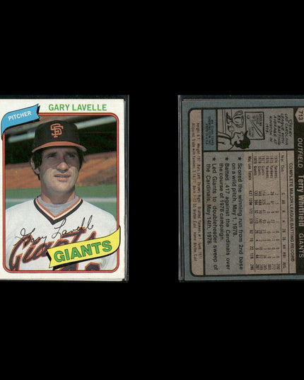 San Francisco Giants 1980 Topps Baseball 31-Card Lot Topps VG