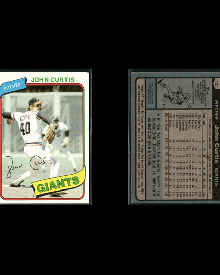 San Francisco Giants 1980 Topps Baseball 31-Card Lot Topps VG