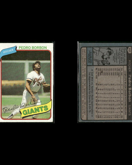 San Francisco Giants 1980 Topps Baseball 31-Card Lot Topps VG