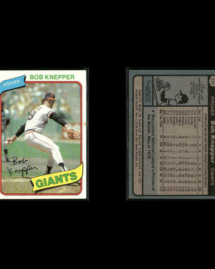 San Francisco Giants 1980 Topps Baseball 31-Card Lot Topps VG
