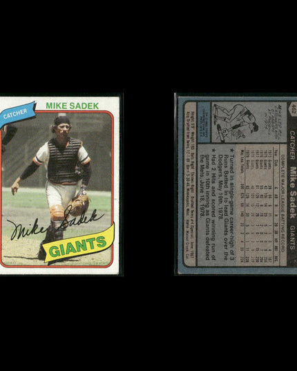 San Francisco Giants 1980 Topps Baseball 31-Card Lot Topps VG