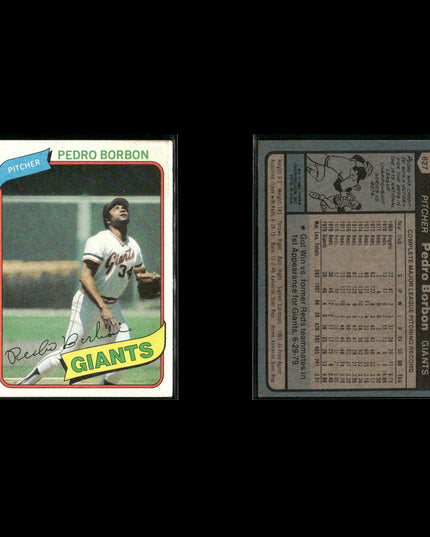 San Francisco Giants 1980 Topps Baseball 31-Card Lot Topps VG