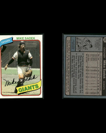 San Francisco Giants 1980 Topps Baseball 31-Card Lot Topps VG