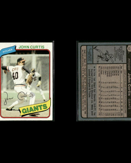 San Francisco Giants 1980 Topps Baseball 31-Card Lot Topps VG