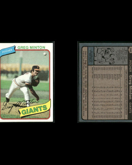 San Francisco Giants 1980 Topps Baseball 31-Card Lot Topps VG