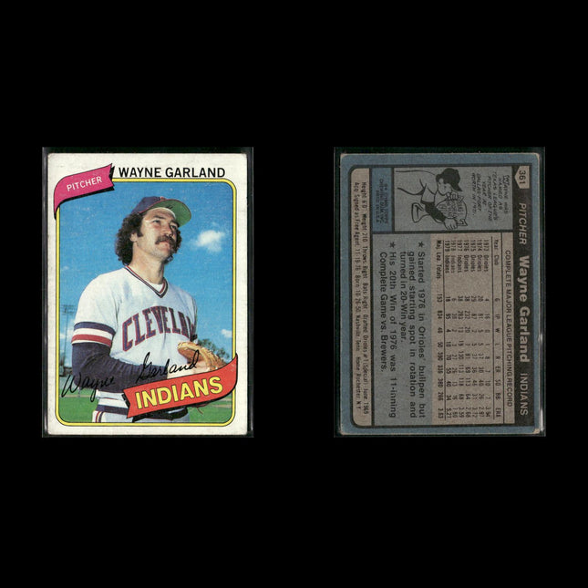 Cleveland Indians 1980 Topps Baseball 54-Card Lot Topps VG