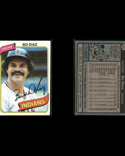 Cleveland Indians 1980 Topps Baseball 54-Card Lot Topps VG