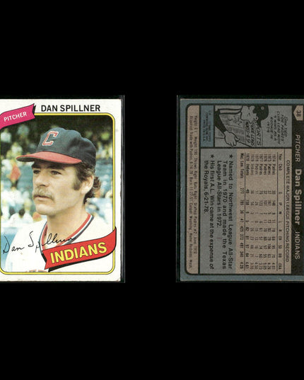 Cleveland Indians 1980 Topps Baseball 54-Card Lot Topps VG