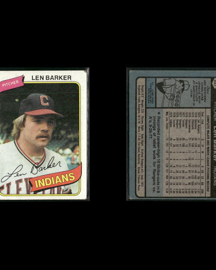 Cleveland Indians 1980 Topps Baseball 54-Card Lot Topps VG